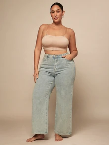 SHEIN BAE CURVE 女士加大码舒适无钢圈全封闭文胸，1 件 - 棕色 - 查看 3
