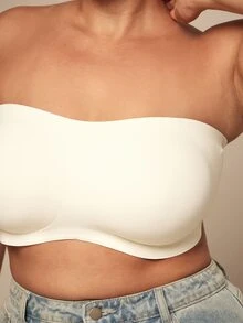 SHEIN BAE CURVE Sexy Strapless Plus Size Women's Lingerie - Apricot - View 3