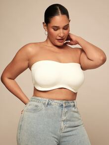 SHEIN BAE CURVE Sexy Strapless Plus Size Women's Lingerie - Apricot - View 6