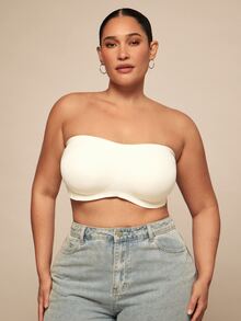 SHEIN BAE CURVE Sexy Strapless Plus Size Women's Lingerie - Apricot - View 5