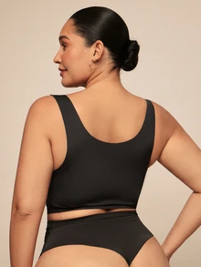 SHEIN BAE CURVE Comfortable Plus Size Bra, Can Be Worn Outside, Lifts And Shapes, Seamless - Black - View 2