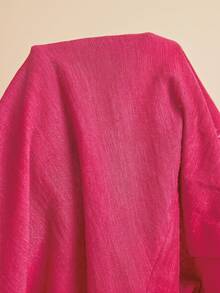 Freevana Plus Size Women's Solid Color Casual Versatile Everyday T-Shirt - Hot Pink - View 9