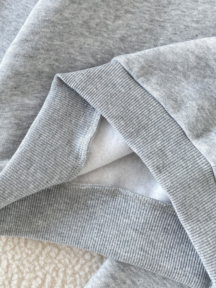 SHEIN 2pcs Boys Spring/Autumn Casual Fleece Lined Pullover Sweatshirt & Sweatpants Set, Simple Half-Zip Stand Collar Sweatshirt & Sports Long Pants Outfit, 4-7 Years Old - Grey - View 8