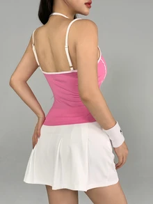 DAZY Women's 2 In 1 Daily Fitness Sports Camisole Tank Top - Hot Pink - View 4