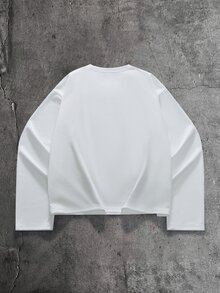 AXEPEAK 男士休閒度假寬鬆舒適戶外時尚印花百搭T恤 - 白色 - 查看 3