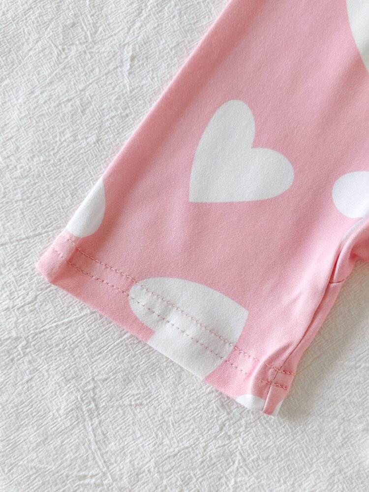 SHEIN Baby Girls Summer Sweet Lady Knitted Camisole Slim Fit 1pcs Set Romper - Pink - View 5