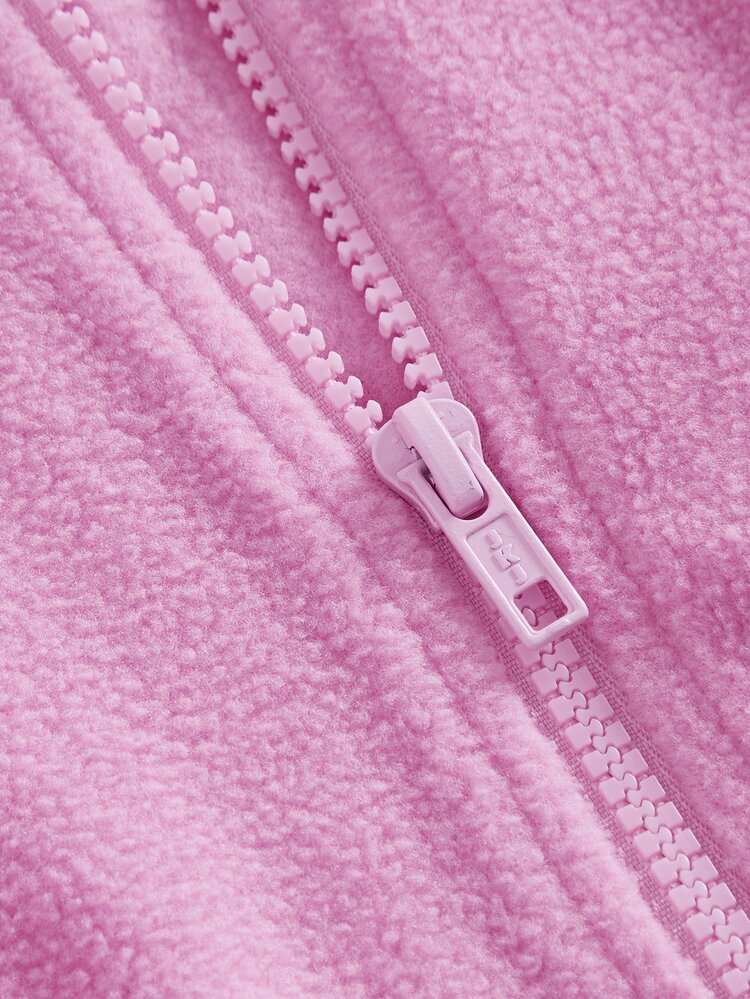 SHEIN Girlism Teen Girls Hoodie Sweatshirt Co-Ords, Autumn/Winter Fleece Pink Casual Streetwear Zip-Up Long Sleeve Jacket Loose Straight Leg Pants 2-Piece Set - Pink - View 5