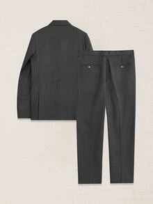 Suiteron 男士商務休閒通勤夾克與長褲套裝 - 灰色 - 查看 7