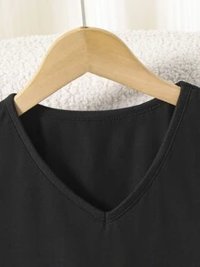 Elladie kids Conjunto de 2 piezas para adolescentes, camiseta ajustada de manga corta y cuello redondo, shorts elásticos de cintura alta, estilo casual Play Boy streetwear, color negro, verano, Bottle Girl - Negro - Ver 6