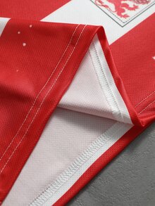 ROMWE MEN Street Life 青少年男孩拼色字母印花休閒日常短袖 Polo 衫 - 紅色 - 查看 7