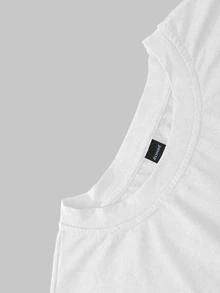 ROMWE MEN Street Life Long Sleeve T-Shirt, Slogan Print On Sleeves, Streetwear, Sporty, Casual - White - View 3