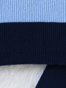 Fall Clothes Winter Toddler Boys Multicolor Long Sleeve Striped Color Block Sweater & Pants Set, Back To School, Cozy Soft, Festival Outfits Christmas - Multicolor - View 3