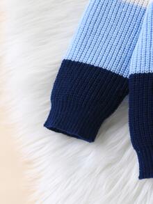 Fall Clothes Winter Toddler Boys Multicolor Long Sleeve Striped Color Block Sweater & Pants Set, Back To School, Cozy Soft, Festival Outfits Christmas - Multicolor - View 4