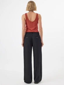 KÆRIA Hus Celana Panjang Lurus Abadi - Bahan Crepe Berkontur Kompak - Hitam - Set, Pakaian Kantor, Elegan, Santai, Hari Kerja, Pakaian Kerja - Hitam - View 2