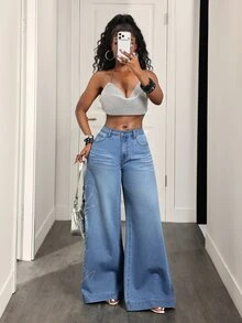 BamGleam Women Jeans - Light Wash - View 8