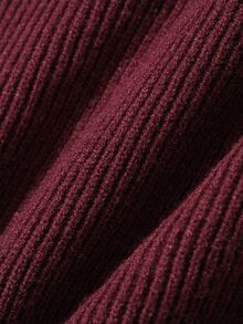 DAZY Solid Surplice Neck Belted Top & Skirt Fall - Burgundy - View 9