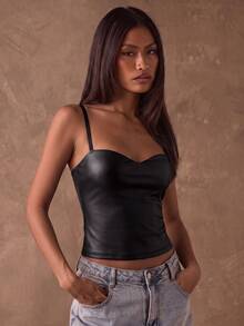 SHEIN BAE كاميسول نسائي صيفي بلون موحد - أحمر بنفسجي - مشاهدة 1