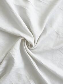 Breezaya Large-Sized Plus Size Women's Notch Neck Elegant Casual Top, Spring Summer Fall Winter, Country Beach Fashion White Work Top - White - View 6