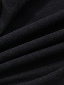 DAZY Asymmetric Design Fitted Long Sleeve Women T-Shirt - Black - View 7