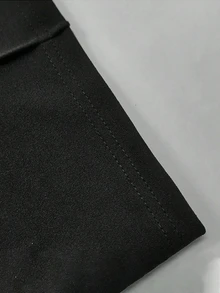 SHEIN Black Autumn/Winter Trousers Buckle Detailing-Elegant Classy, Pants Formal Work Office Evening Workplace - Black - View 4