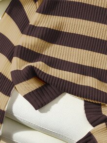 Franclia Autumn/Winter Casual Colorblock Striped Sweater - Multicolor - View 6
