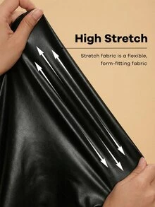 SHEIN LUNE Plus Size Women's Solid Color Casual Soft Versatile Daily Wear Tight Leggings Winter Pilates Gym Black - Black - View 11