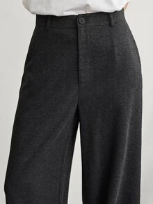 Dazy-Less Women's Solid Color Casual Versatile Daily Wear Long Pants Fall - Dark Grey - View 5