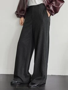 Dazy-Less Women's Solid Color Casual Versatile Daily Wear Long Pants Fall - Dark Grey - View 6