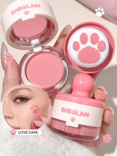 SHEGLAM Cutie Paw ختم أحمر الخدود-001 Love Cake ستيك بلاشر بودرة خفيف طويل الأمد ماركة تجميل ومكياج للنساء والفتيات