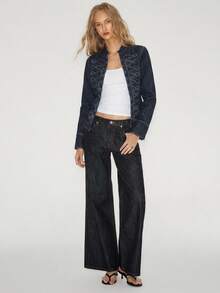 ATUI Studio Women's Fashion Vintage Denim Jacket - Dark Wash - View 4
