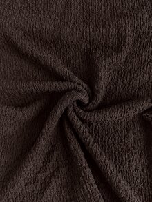 Easowa Casual Elegant Women's Autumn/Winter Textured Slim Fit Dark Brown Dress Office Brunch Fall Clothes For Women Casual Dresses Work Outfits For Women - Brown - View 8
