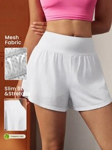CourtClass Women's Minimalist Daily Pocket Sports Shorts For Fitness And Running Gym Running White Summer - White - View 1