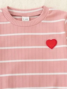 SHEIN 女嬰連帽衫與運動衫套裝 - 粉色 - 查看 5