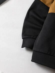 SHEIN 小男孩 2 件套運動服套裝，拼色字母圖案運動衫與長褲，學院風返校穿搭 - 彩色 - 查看 4