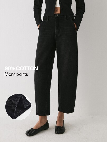 YARNWELL Celana Jeans Denim Model Lengkung yang Modis untuk Komuter