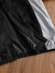 SWAVVY 男士拼色長袖拉鍊外套與長褲休閒套裝 - 黑色 - 查看 14