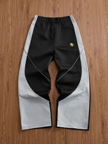 SWAVVY 男士拼色長袖拉鍊外套與長褲休閒套裝 - 黑色 - 查看 9