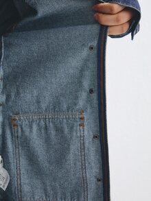 ATUI Studio Women's Casual Versatile Everyday Denim Top With Waist Tie - Blue - View 4