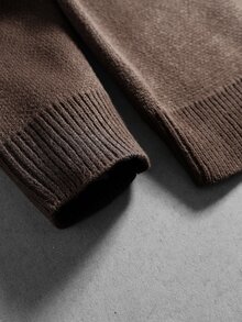 ROMWE MEN Street Life Men's Half-Open Snow Mountain Jacquard Knit Sweater Street Retro - Multicolor - View 5