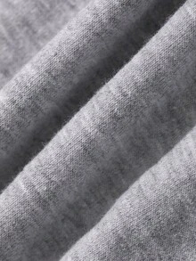 DAZY Tween Boy Solid Color Round Neck Long Sleeve Top And Plaid Long Pants Casual Daily Outfit Set - Light Grey - View 6