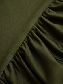 SHEIN Women's Elegant Cowl Neck Design 2 Pieces Set - Army Green - View 4