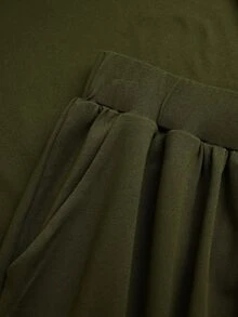 SHEIN Women's Elegant Cowl Neck Design 2 Pieces Set - Army Green - View 6