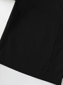 GlowEve CURVE Plus Size Women's Solid Color Lapel Casual Windbreaker Jacket Fall - Black - View 3