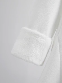 SHEIN Teen Girls Elegant White Overcoat Jacket, Suitable For Daily Wear, Formal Occasions, Autumn Outerwear, Spring And Autumn - White - View 10