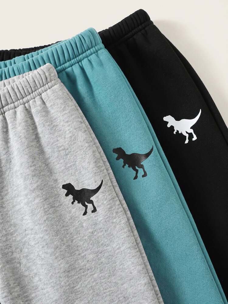 SHEIN 3pcs Young Boy Casual Versatile Elastic Waist Sweatpants Kids Joggers All-Match Multi-Pack Winter - Multicolor - View 5