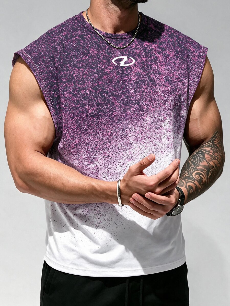 Gym Rark 男士漸層色休閒日常旅行運動背心,健身房適用 - 彩色 - 查看 1