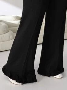 Solflare Plus Size Casual Daily Wear Sweater Pants Business - Black - View 3