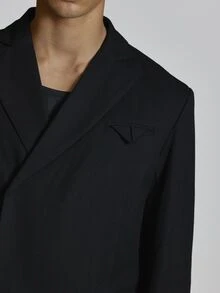 Musero High Neck Blazer Hidden Clasp Chest And Side Pockets Co Ord Blazer Only Autum Winter Essentials - Black - View 6