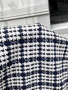 Editum Women's Casual Houndstooth Vest, Summer/ Work Office Navy And White - Blue - View 7