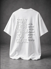 Manfinity EMRG Men's Letter Print Casual Daily Wear T-Shirt - White - View 2